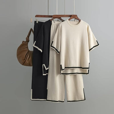 Charlotte™ - Elegant Ice Silk Short Sleeve Co-Ord Set