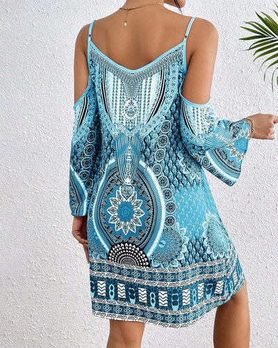 Aubrey™ - Strapless Off-The-Shoulder Printed Dress