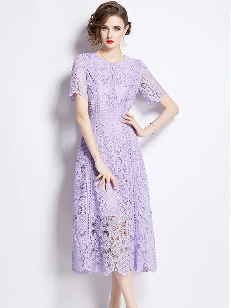 Charlotte™ - Vintage Lace Hollow Out Dress