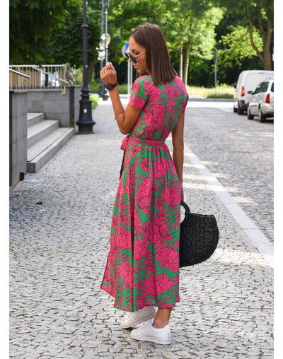 Luna™ - V-Neck Vintage Floral Maxi Dress