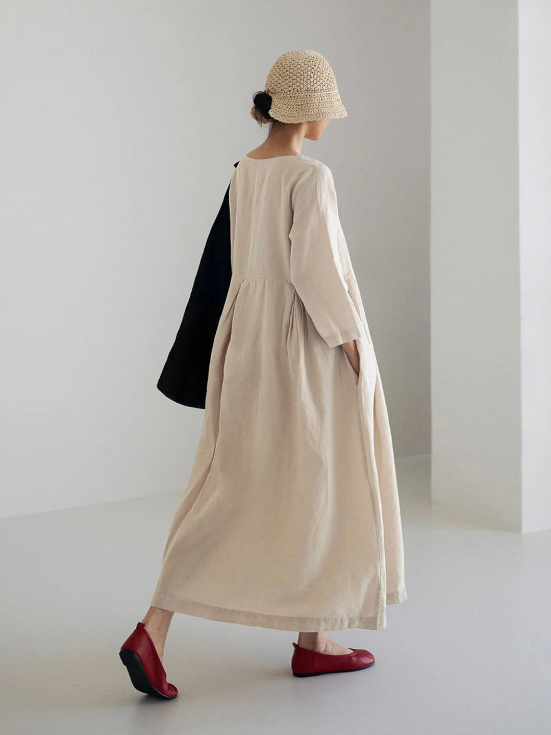 Luna™ - Loose Linen Dresses with Side Pockets