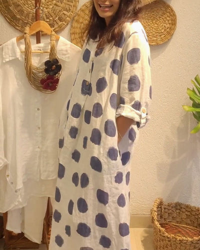 Alyssa™ - Casual Loose Long Sleeve Polka Dot Dress