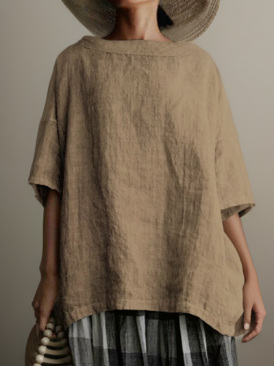 Hannah™ - Vintage Oversized Boat Neck Tunic